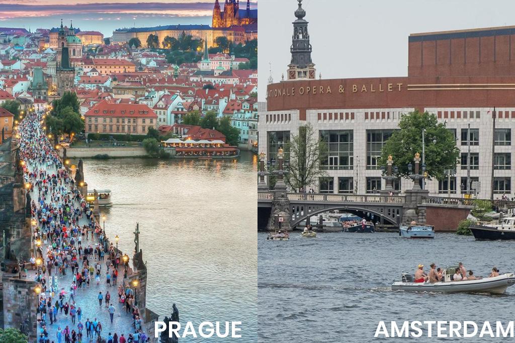 Picture of Prague and Amsterdam